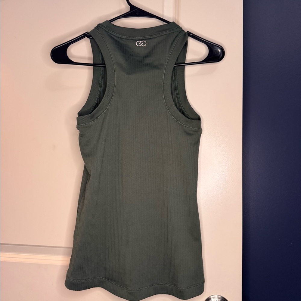 CALIA Olive Green Ribbed Workout Tank | Small